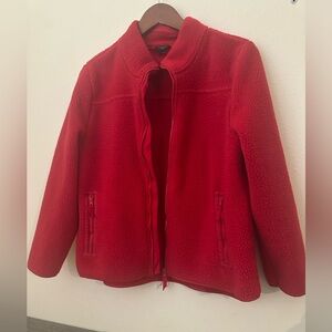 Talbots Vibrant Red Fleece Jacket